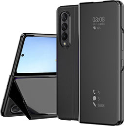 Lunso - Geschikt voor Samsung Galaxy Z Fold4 - Window view cover hoes - Zwart
