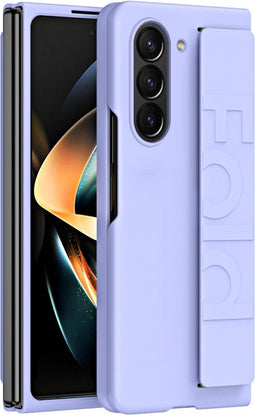 Lunso - Geschikt voor Samsung Galaxy Z Fold6 hoes met polsband - wrist strap - Lila