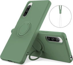Lunso - Geschikt voor Sony Xperia 10 V - Ringhouder Backcover hoes - Groen