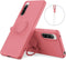 Lunso - Geschikt voor Sony Xperia 10 V - Ringhouder Backcover hoes - Roze