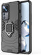 Lunso - Geschikt voor Xiaomi 12T Pro - Armor backcover hoes met ringhouder - Zwart