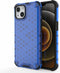 Lunso - Honinggraat Armor Backcover hoes - Geschikt voor iPhone 13 - Blauw
