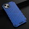 Lunso - Honinggraat Armor Backcover hoes - Geschikt voor iPhone 13 - Blauw