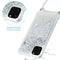 Lunso iPhone 12 Pro Max - Backcover hoes met koord - Glitter Zilver