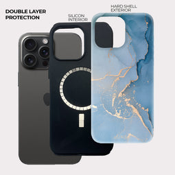 Lunso iPhone 15 Pro Back cover hoesje Magsafe - Aciano Azul