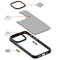 Lunso - iPhone 15 Pro - Back cover hoesje - Metalen ring Donkergroen