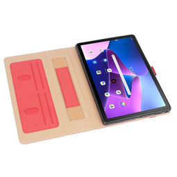 Lunso - Lenovo Tab M10 Plus Gen 3 (3e generatie) - Luxe Bookcase hoes - Rood