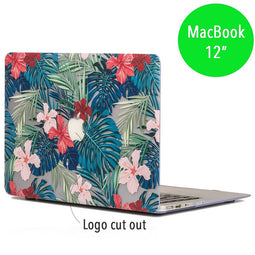 Lunso MacBook 12 inch cover hoes - case - Tropical leaves red