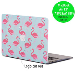 Lunso MacBook Air 13 inch (2018-2019) cover hoes - case - Flamingo Blue
