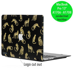 Lunso MacBook Pro 13 inch (2016-2019) cover hoes - case - Leopard Black