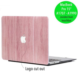 Lunso MacBook Pro 15 inch (2016-2020) cover hoes - case - houtlook roze