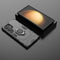 Lunso - Samsung Galaxy S24 Ultra - Armor backcover hoes met ringhouder - Zwart