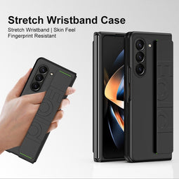 Lunso - Samsung Galaxy Z Fold6 hoes met polsband - wrist strap - Zwart