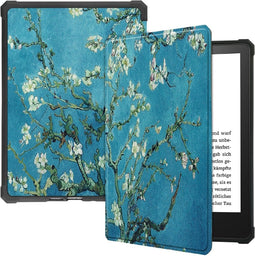 Lunso - sleepcover hoes - Geschikt voor Kindle Paperwhite 2021 (6.8 inch) - Van Gogh Amandelbloesem