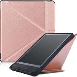Lunso - sleepcover origami hoes - Geschikt voor Kobo Forma - Rose Goud