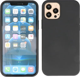 Lunso - Softcase hoes - Geschikt voor iPhone 12 Pro Max - Zwart
