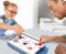 A Ambassador® Airhockey - Mini Airhockeytafel - Compact & Draagbaar - Blauw Wit