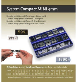 Prijscassette Compact Mini 1304 zwartwit