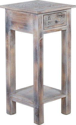 Beliani ATHABASCA - Bloemenstandaard - Wit - Mahoniehout