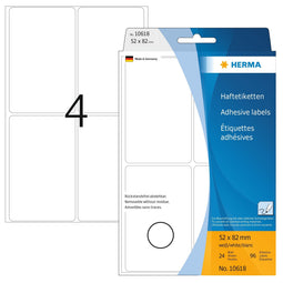 HERMA - Etiket herma 10618 52x82mm verwijderbaar 96 stuks