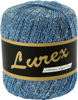 Lurex glitter garen, lichtblauw, L: 160 m, 25 gr/ 1 bol