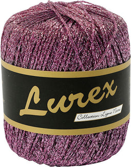 Lurex glitter garen, paars, L: 160 m, 25 gr/ 1 bol