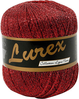Lurex glitter garen, rood, L: 160 m, 25 gr/ 1 bol