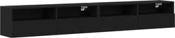 vidaXL - TV - Wandelementen - 2 - st - Zwart - Eiken - 100x30x30 - cm - Bewerkt - Hout