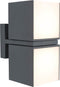 LUTEC Cuba - wandlamp voor buiten - 2 roteerbare lichtkoppen - Aluminium armatuur - LED - 1000 Lumen - 3000K warm wit licht - Donkergrijs