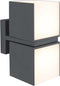 LUTEC Cuba - wandlamp voor buiten - 2 roteerbare lichtkoppen - Aluminium armatuur - LED - 1000 Lumen - 3000K warm wit licht - Donkergrijs