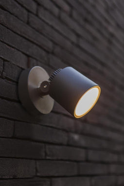 LUTEC Explorer - Wandlamp voor buiten - Roteerbare lichtkop - Aluminium - 380 Lumen - 5.9W - 3000K warm wit licht - Donkergrijs