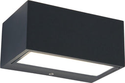 LUTEC Gemini Square Small - Wandlamp voor buiten - Up & Down - Aluminium - LED - 700 Lumen - 10.5W - 4000K wit licht- Donkergrijs