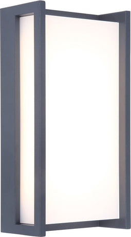 LUTEC Qubo - LED wandlamp voor buiten - Premium aluminium - 1100Lm krachtig licht - 3000K warm licht - IP54 extra weerbestendig - Donkergrijs - 110 x 71 x 220 mm