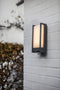 LUTEC Qubo - Wandlamp voor buiten - PIR bewegingssensor - Aluminium armatuur - LED - 800 Lumen - 14W - 3000K warm wit licht - Donkergrijs