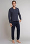 Schiesser Heren Pyjama - Lange broek - V Hals - Donkerblauw