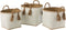 J-Line set van 3 Manden Palmblad - jute - naturel/wit
