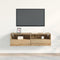 vidaXL - TV - Wandkast - Artisan - Eiken - 100x30x30 - cm - Bewerkt - Hout