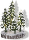 Luville - 4 Snowy trees on base with warm white light battery operated - Kersthuisjes & Kerstdorpen