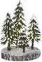 Luville - 4 Snowy trees on base with warm white light battery operated - Kersthuisjes & Kerstdorpen