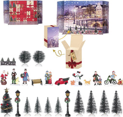 Luville Adventskalender Kerst in Amsterdam - 24 Stuks - L43 x B31 x H6 cm