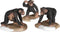 Luville - Chimpanzee family 3 stuks - l5xb4,5xh4,5cm - Kersthuisjes & Kerstdorpen