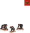 Luville - Chimpanzee family 3 stuks - l5xb4,5xh4,5cm - Kersthuisjes & Kerstdorpen