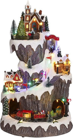 Luville Decoratief Kerstdorp - 23.5x22.5x41.5 cm - Polyresin