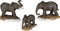 Luville - Elephant family 3 stuks - l11xb6xh8cm - Kersthuisjes & Kerstdorpen