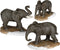 Luville - Elephant family 3 stuks - l11xb6xh8cm - Kersthuisjes & Kerstdorpen