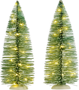 Luville - Frosted tree 2 pieces warm white lights h22.5cm