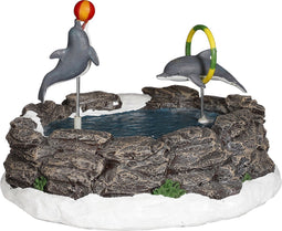Luville - Jumping dolphins battery operated - l22xb20xh15cm - Kersthuisjes & Kerstdorpen