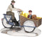 LuVille Kerstdorp Miniatuur Bakfiets Familie - L10 x B6 x H7,5 cm