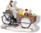 LuVille Kerstdorp Miniatuur Bakfiets Familie - L10 x B6 x H7,5 cm