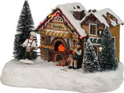 Luville Kerstdorp Miniatuur Bakker - L25,5 x B16,5 x H17 cm